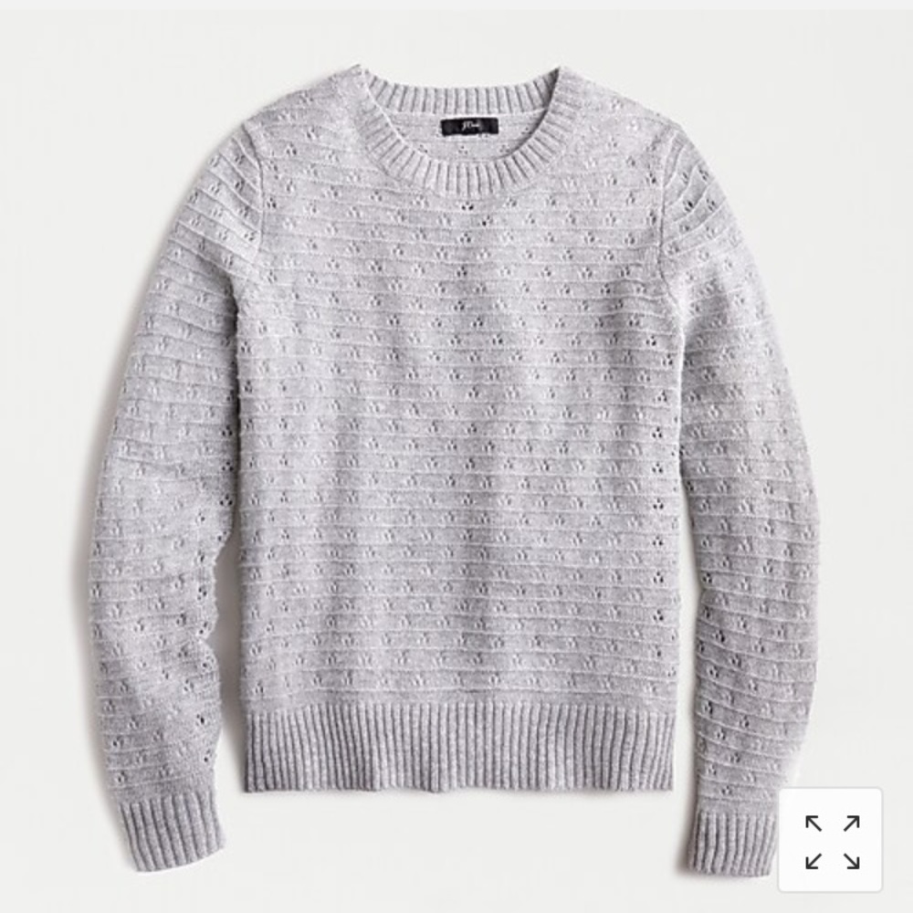 Pointelle crewneck sweater